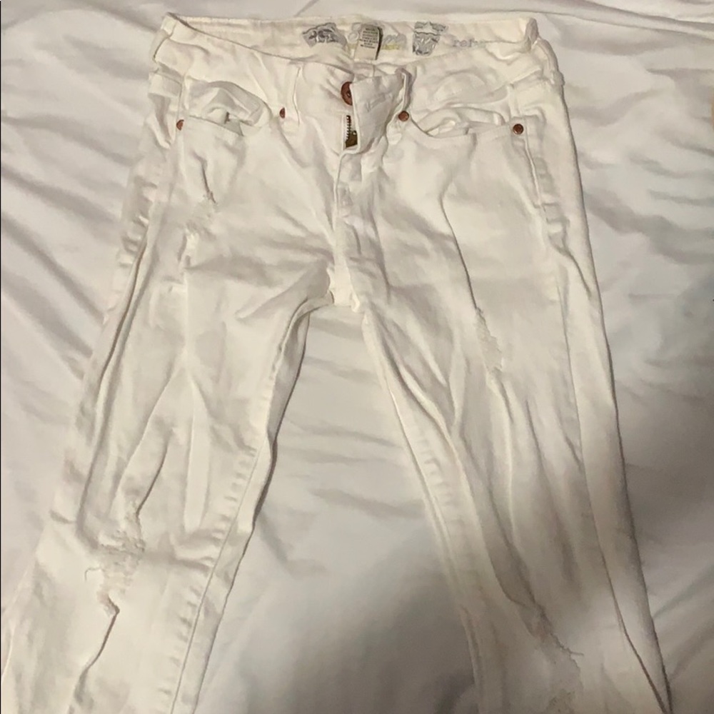 White ripped jeans